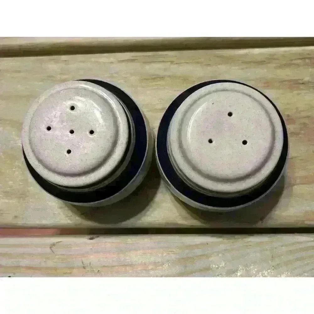 Vintage Chateu Contemporary Hand painted Stoneware Blue Salt & Pepper Shaker